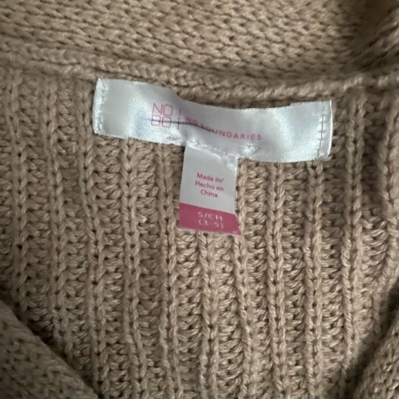 No Boundaries Beige Cable Knit Cardigan - Picture 5 of 6